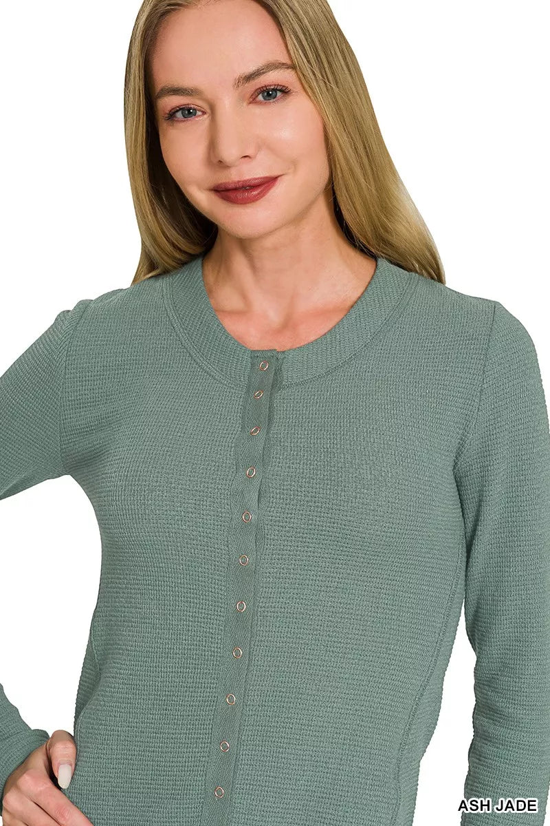 Zenana Double Knit Snap Button Shirts