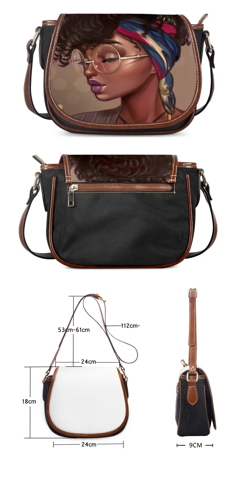 Print Shoulder Bag Ladies Messenger Bag Luxury Designer Female Bag PU Print on Demand