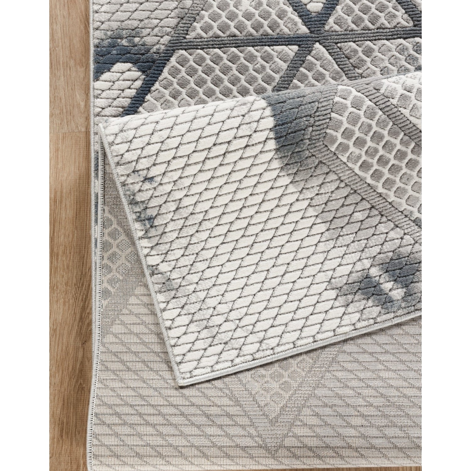 Geometrix GC_DIM1006 Gray 7 ft. 10 in. x 10 ft. 6 in. Contemporary Area Rug with Geometric 3D Effect