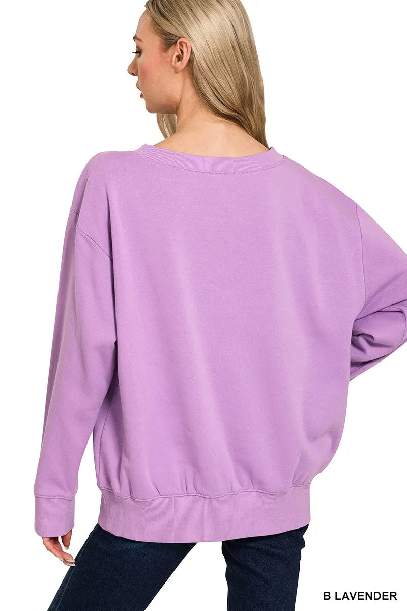 Zenana Fleece Boat Neck Sweatshirt