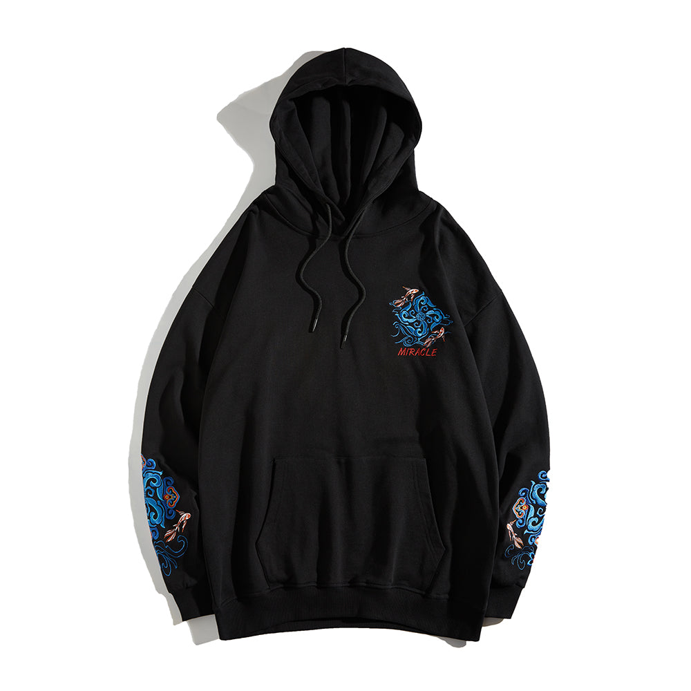KH9201 Fish Art Embroidery Hoodie