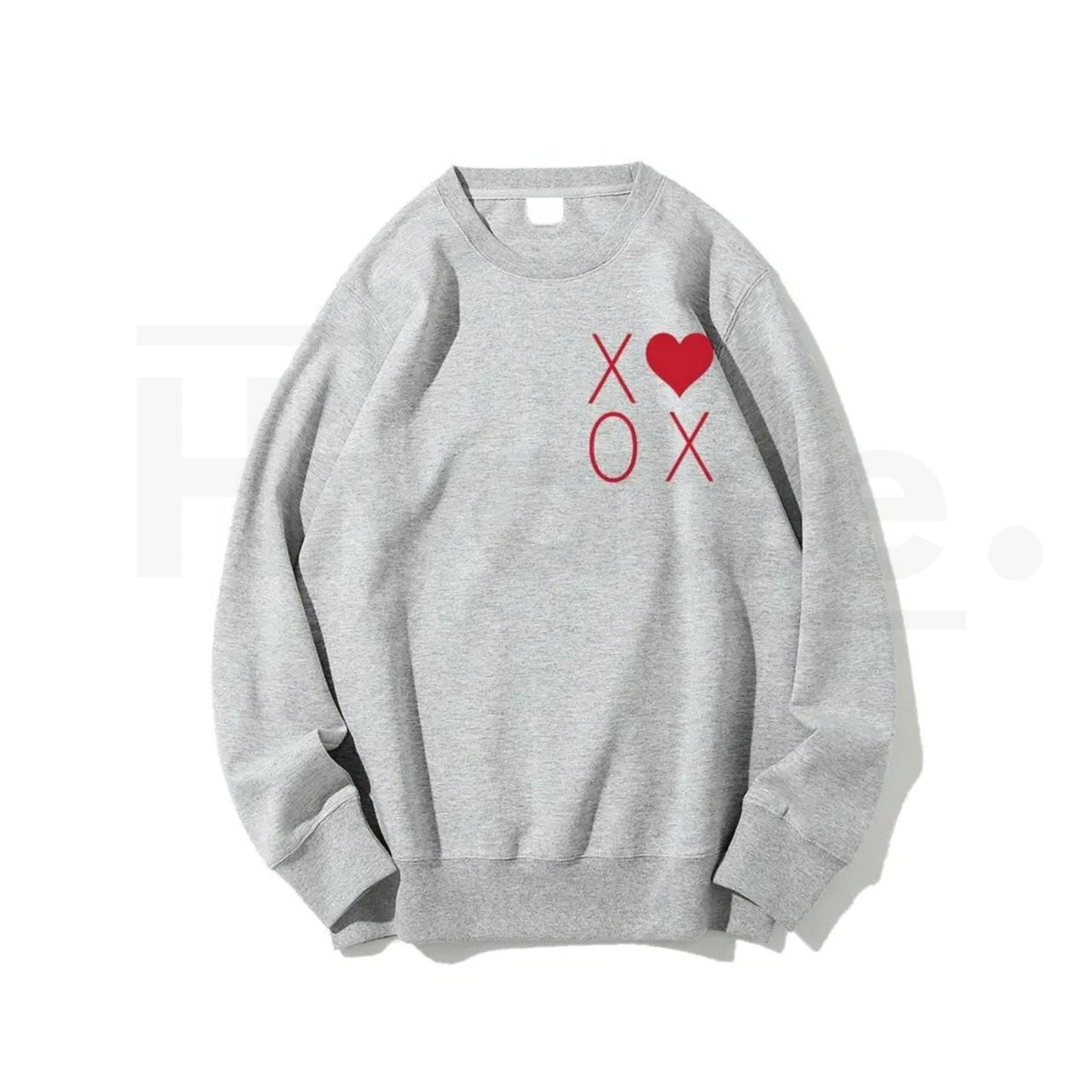 XOXO Heart Valentine's Day Sweatshirt: Trendy Women's Graphic Crewneck Pullover