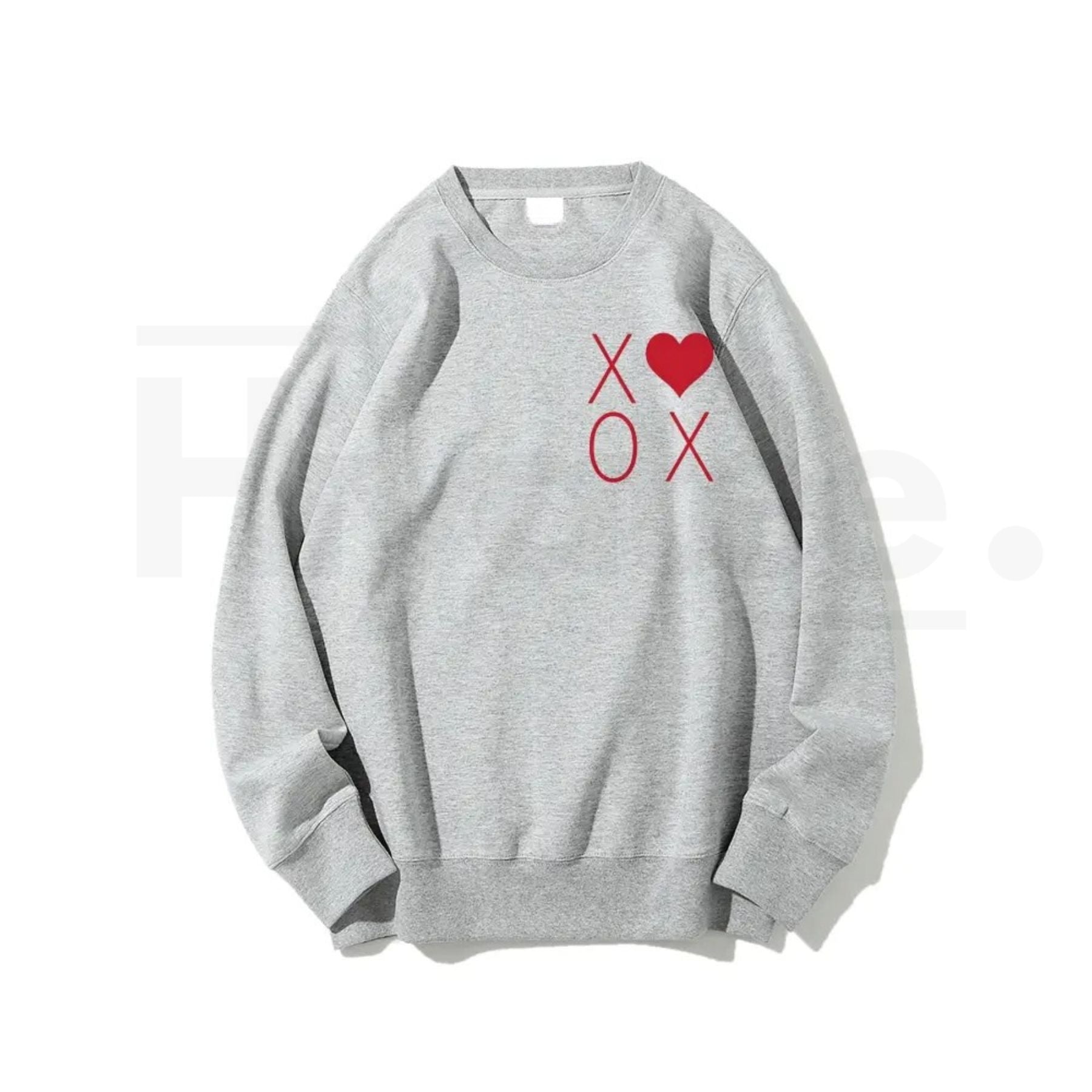 XOXO Heart Valentine's Day Sweatshirt: Trendy Women's Graphic Crewneck Pullover