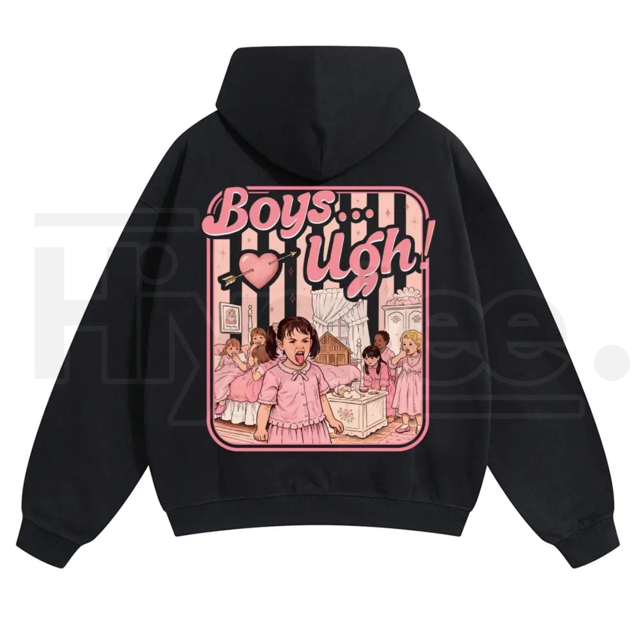 Unisex “Boys...Ugh!” 90s Movie Quote Hoodie – Funny Valentine's Streetwear Pullover, Retro Y2K Aesthetic Graphic Hoodie