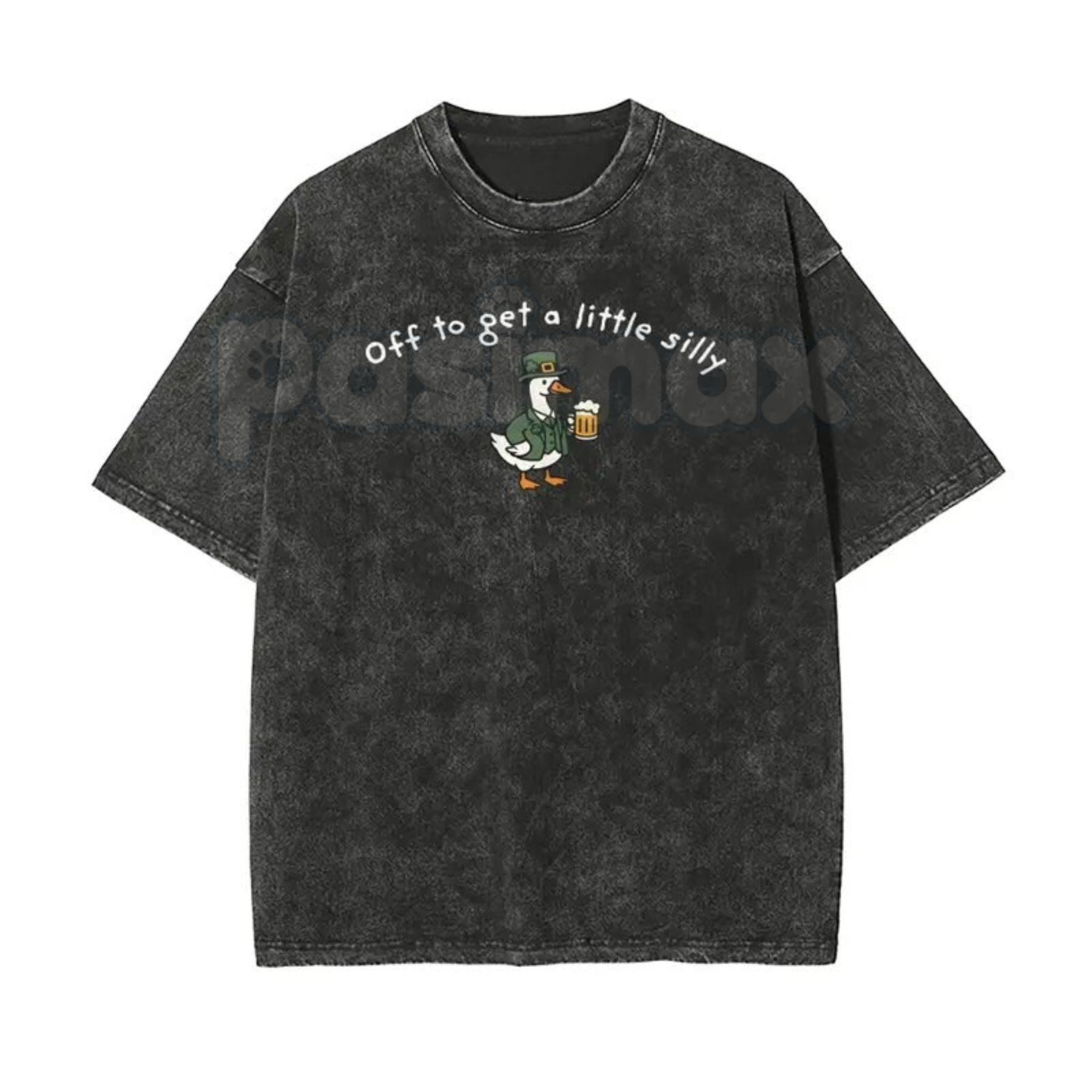Off To Get A Little Silly Vintage Washed T-Shirt – St. Patrick’s Day Shamrock Graphic Tee