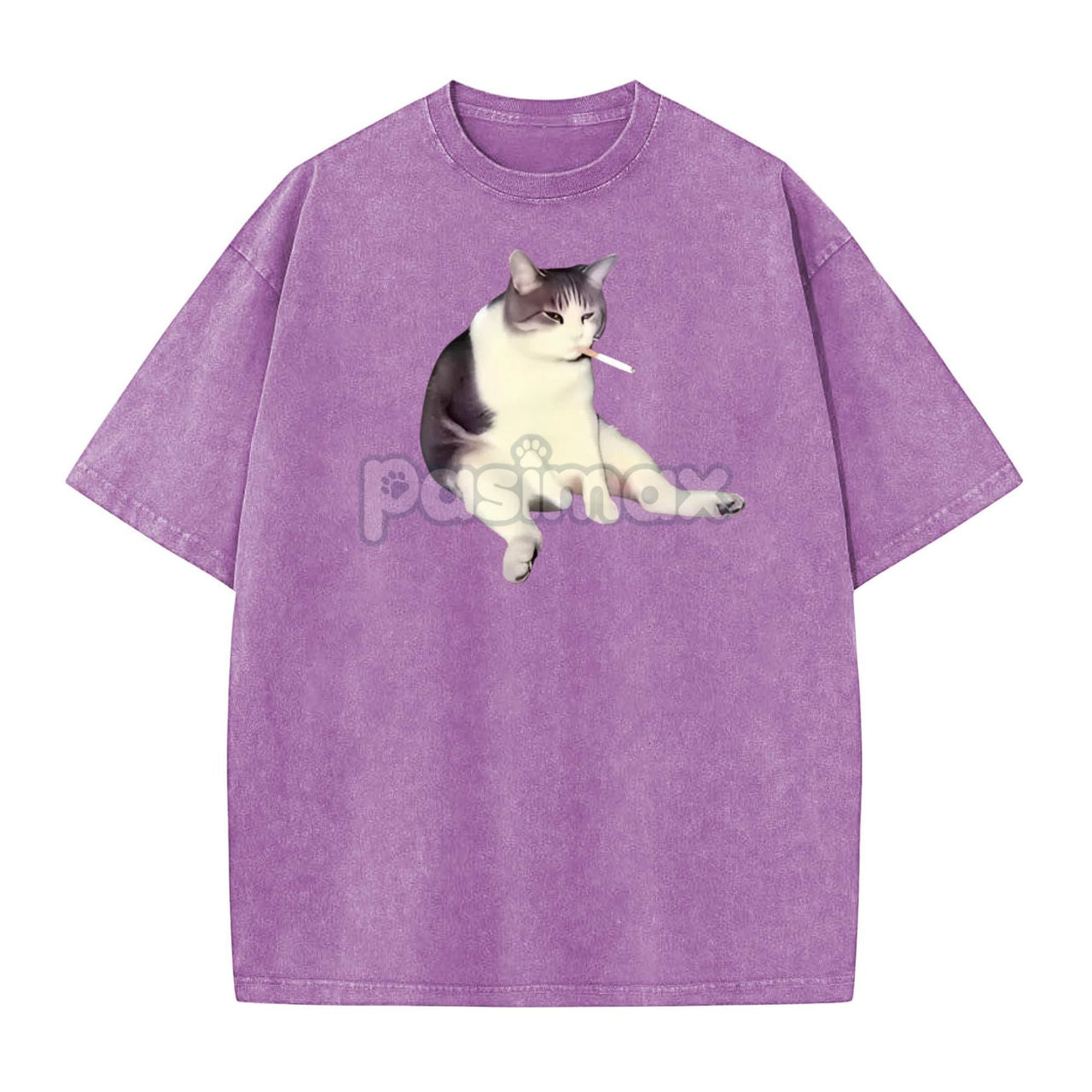 'Cat Smoke' Funny Animal Graphic Tee – Unisex Streetwear Cotton Comfort Shirt, Menswear Womenswear Cool Cat Tee
