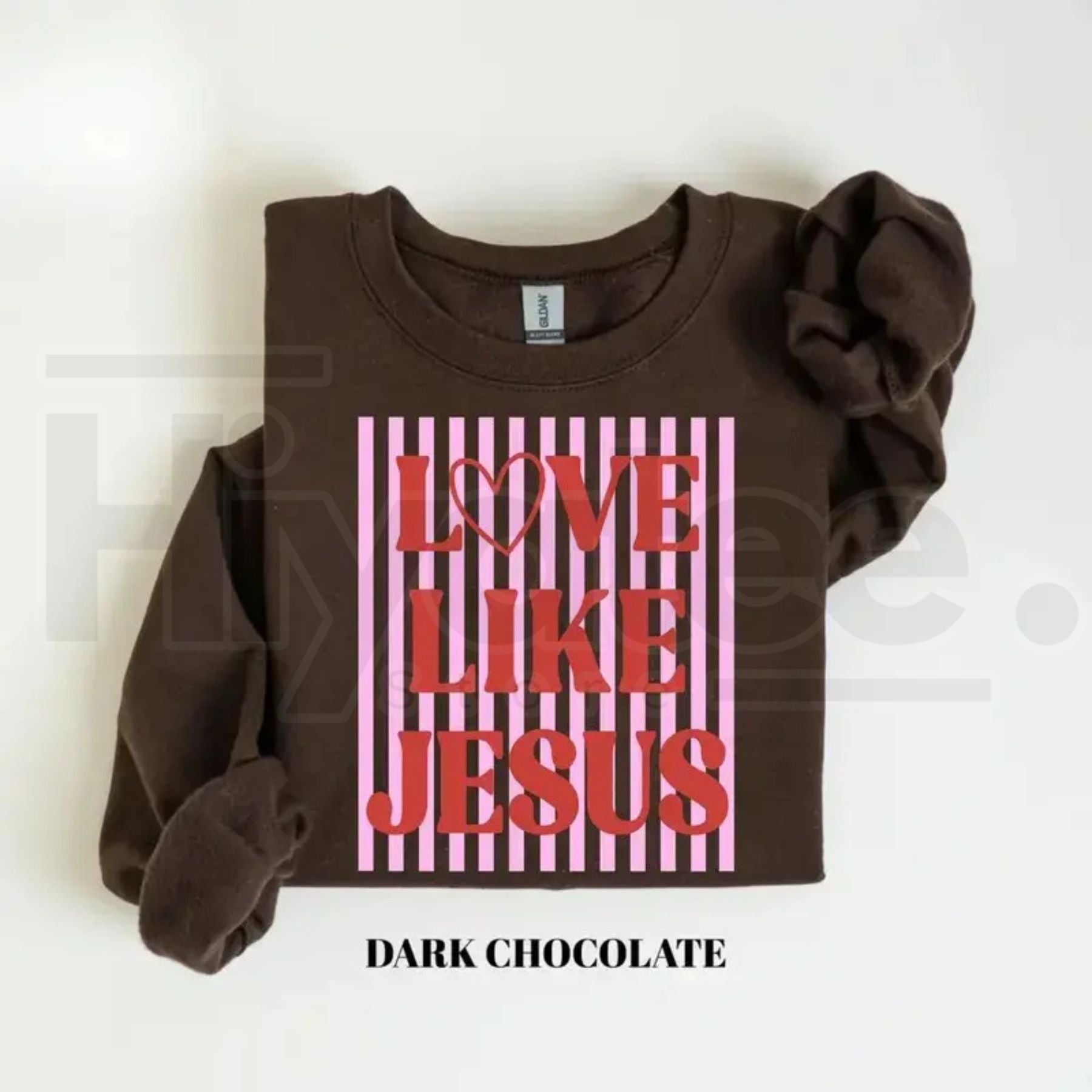 Love Like Jesus Sweatshirt: Trendy Preppy Pink & Red Valentine Christian Shirt