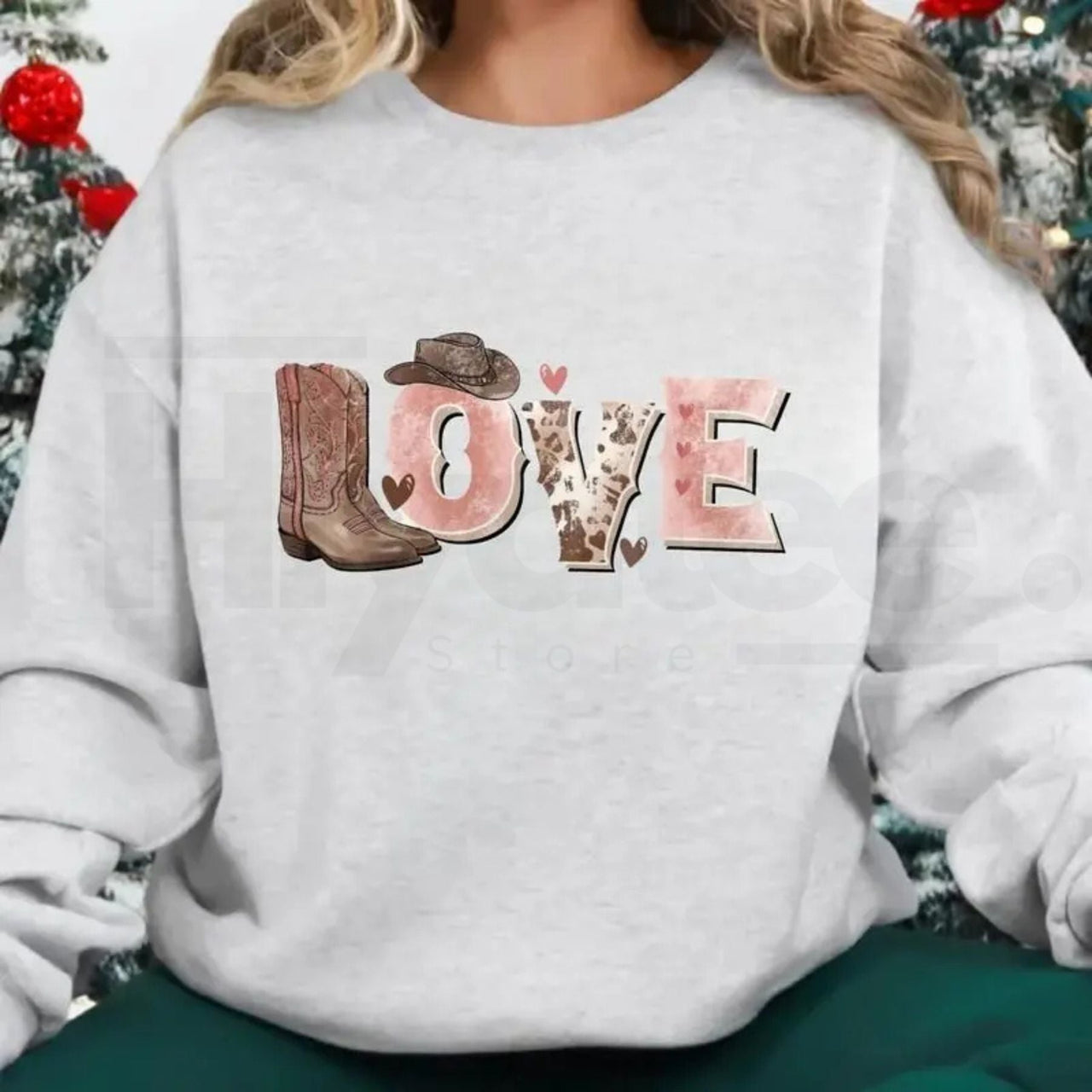 Valentine’s Day Cowboy Sweatshirt: Howdy Love Western Graphic Sweater