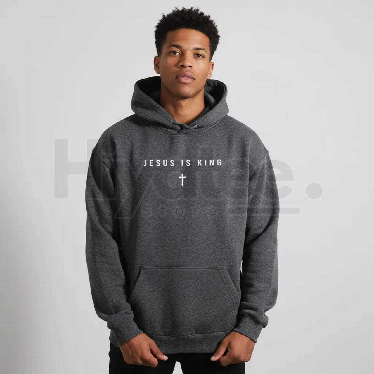 Men's Jesus Is King Cross Graphic Hoodie