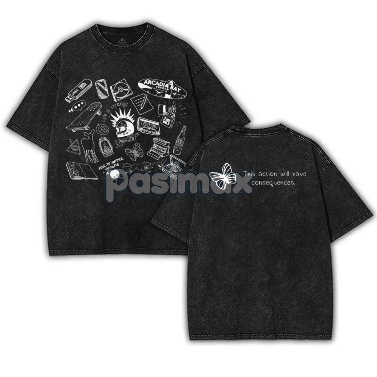 Life is Strange Washed T-Shirt – 2-Sided Vintage Retro Gaming Graphic Tee