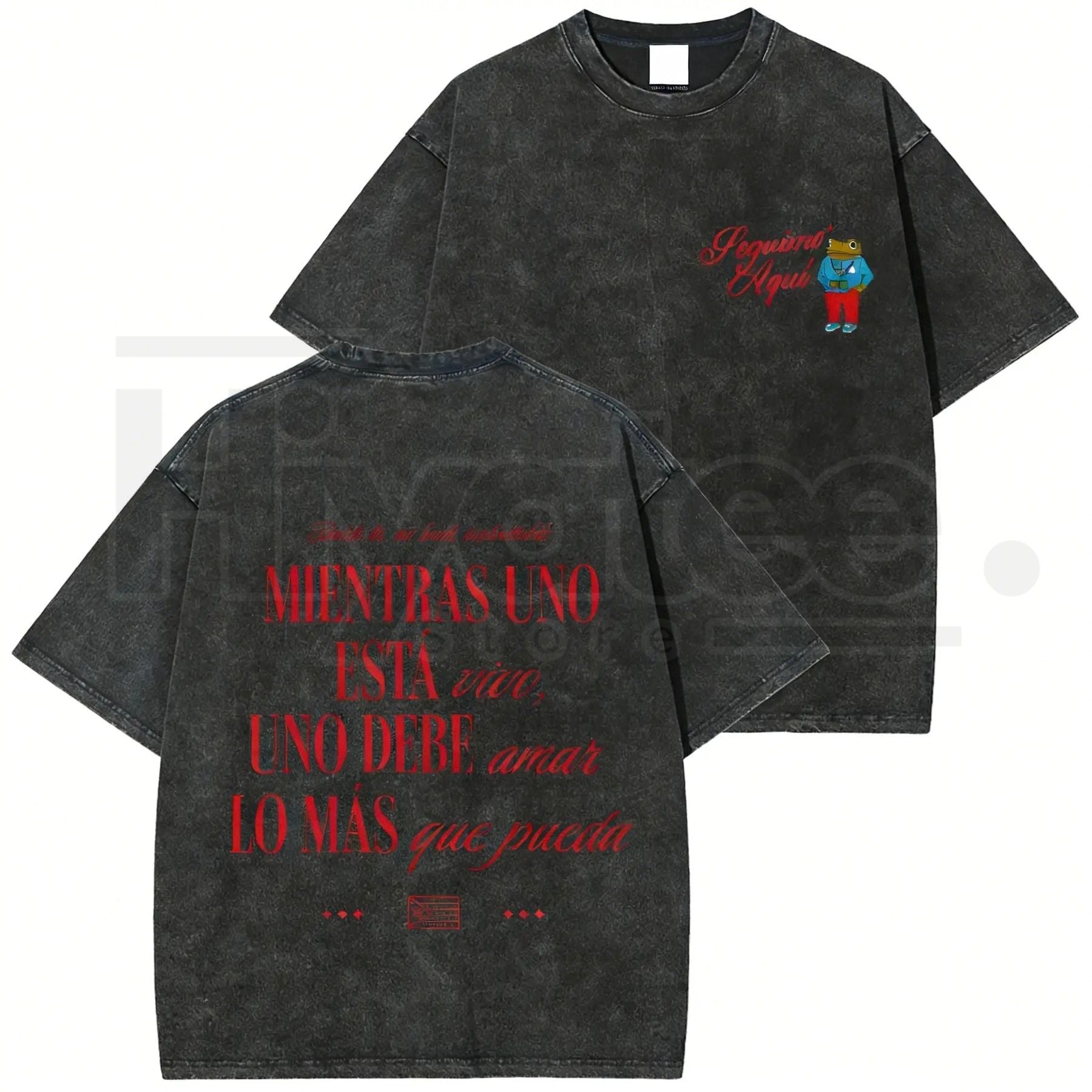 Seguimo Aqui Sapo Concho Vintage Washed Tee – DTMF Inspired Puerto Rican Reggaeton Streetwear
