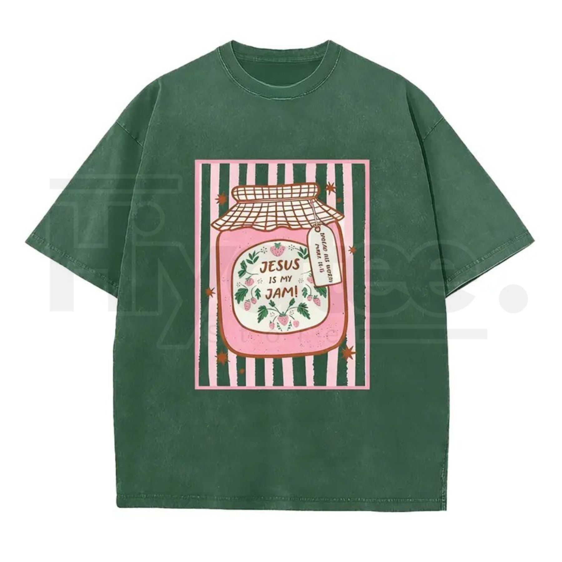 Jesus Is My Jam Vintage Washed T-Shirt – Christian Strawberry Graphic Cotton Tee