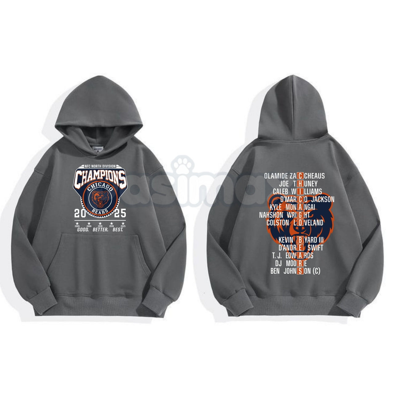 Chicago Bears NFC Champions Vintage Hoodie – Monsters of the Midway Tribute, Retro Football Streetwear, Unisex Pullover