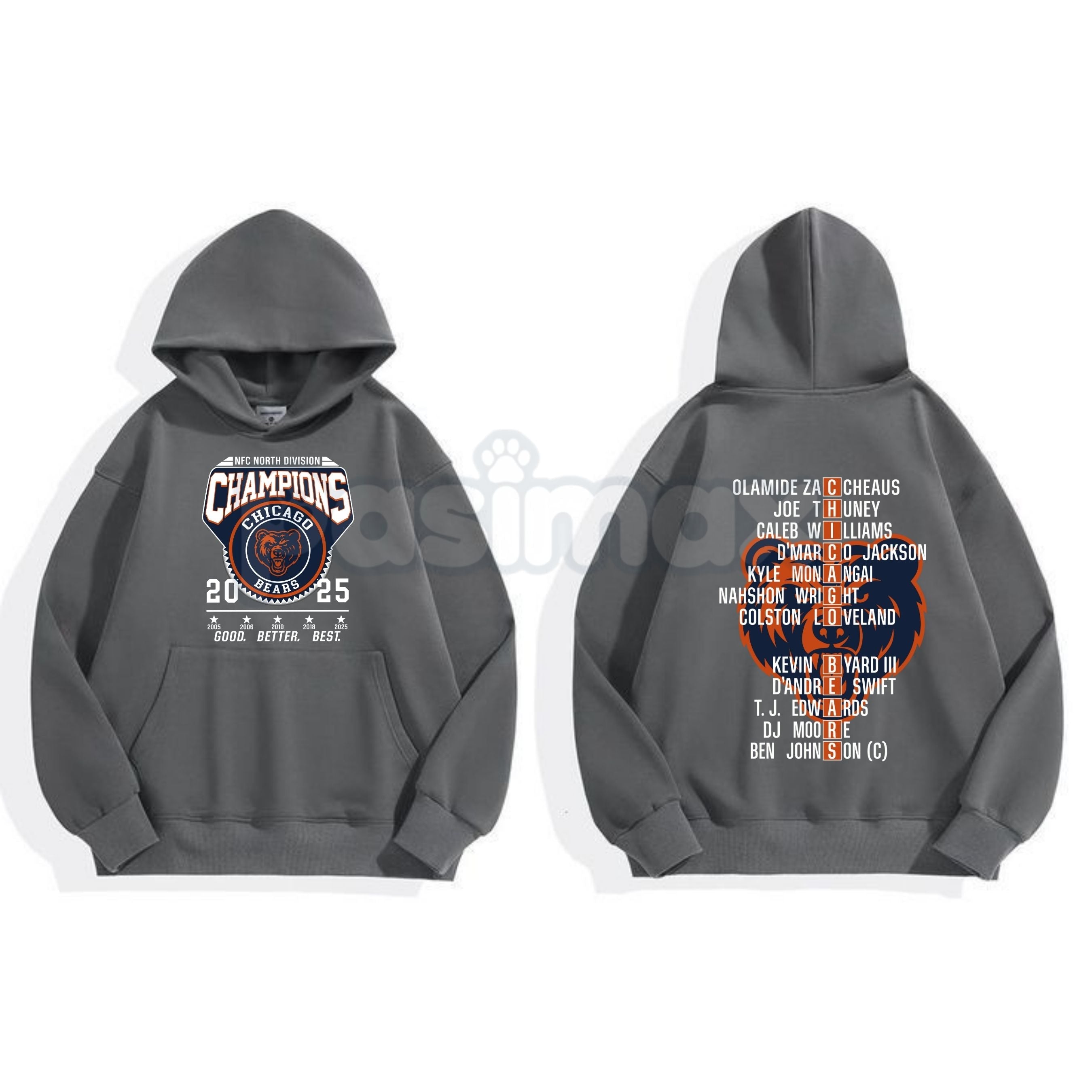 Chicago Bears NFC Champions Vintage Hoodie – Monsters of the Midway Tribute, Retro Football Streetwear, Unisex Pullover