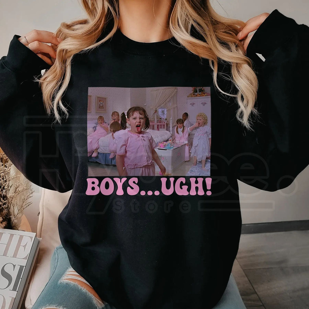 Funny Boys Ugh Valentine's Sweatshirt: Retro Groovy Valentine Day Sweater