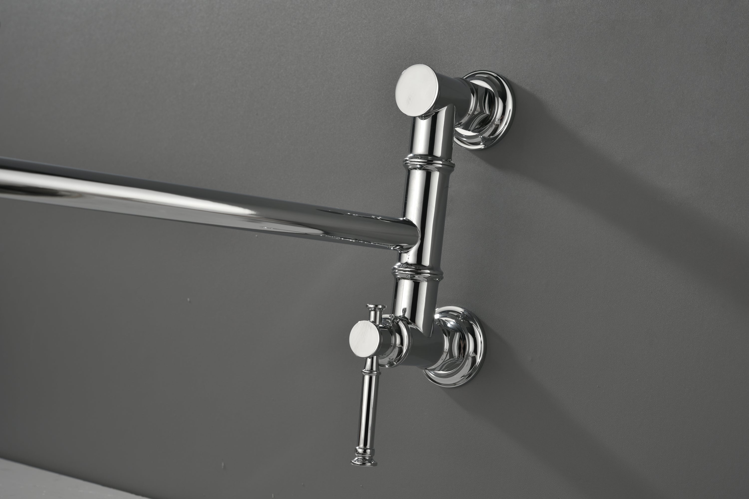 Wall mounted Pot Filler Faucet, Modern Brass Pot Filler Two-Attachment Wall Mount Folding Kitchen Pot Filler Swing Arm