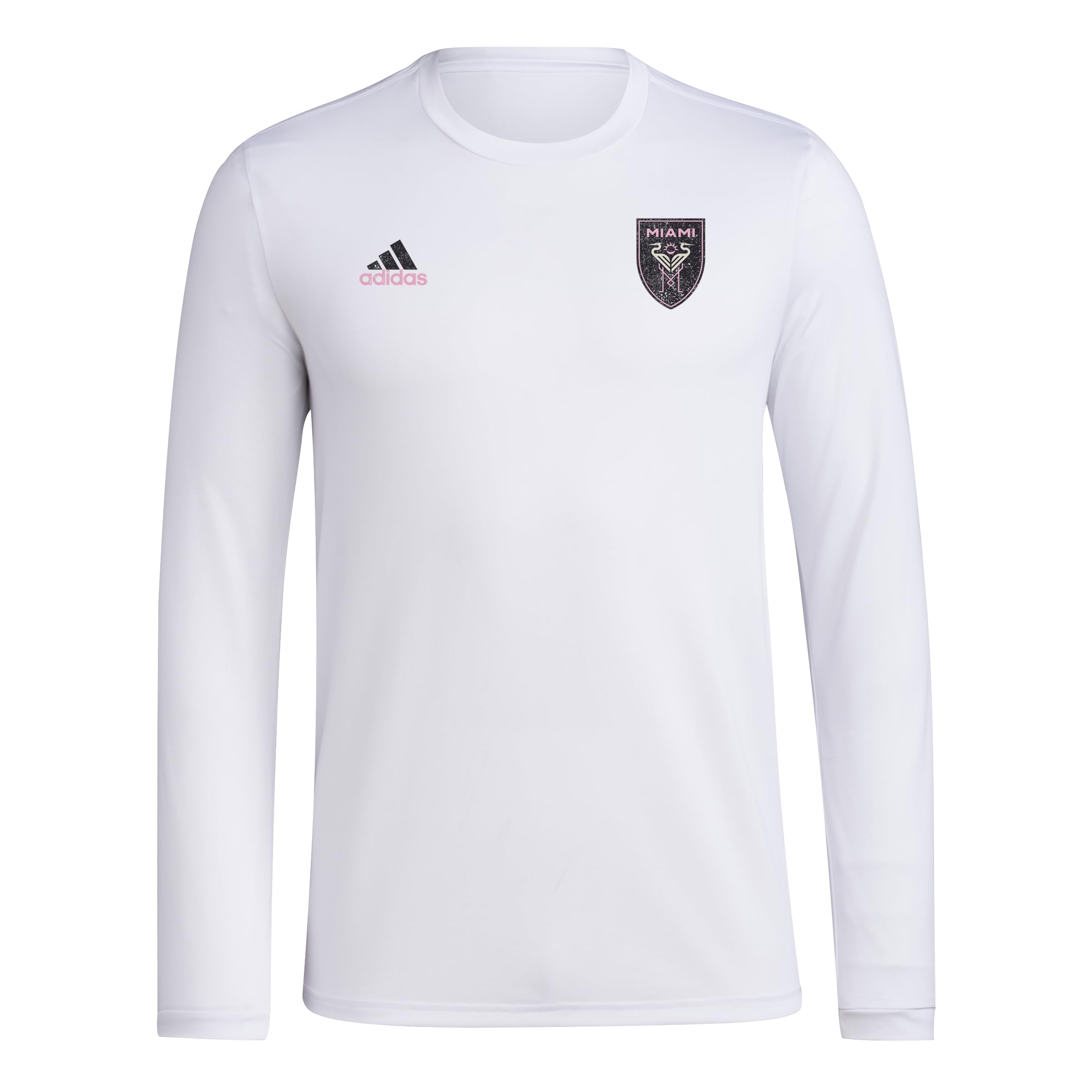 adidas Mens CF Long Sleeve Pre-Game T-Shirt White/Club Inter De Futbol Miami 3X-Large