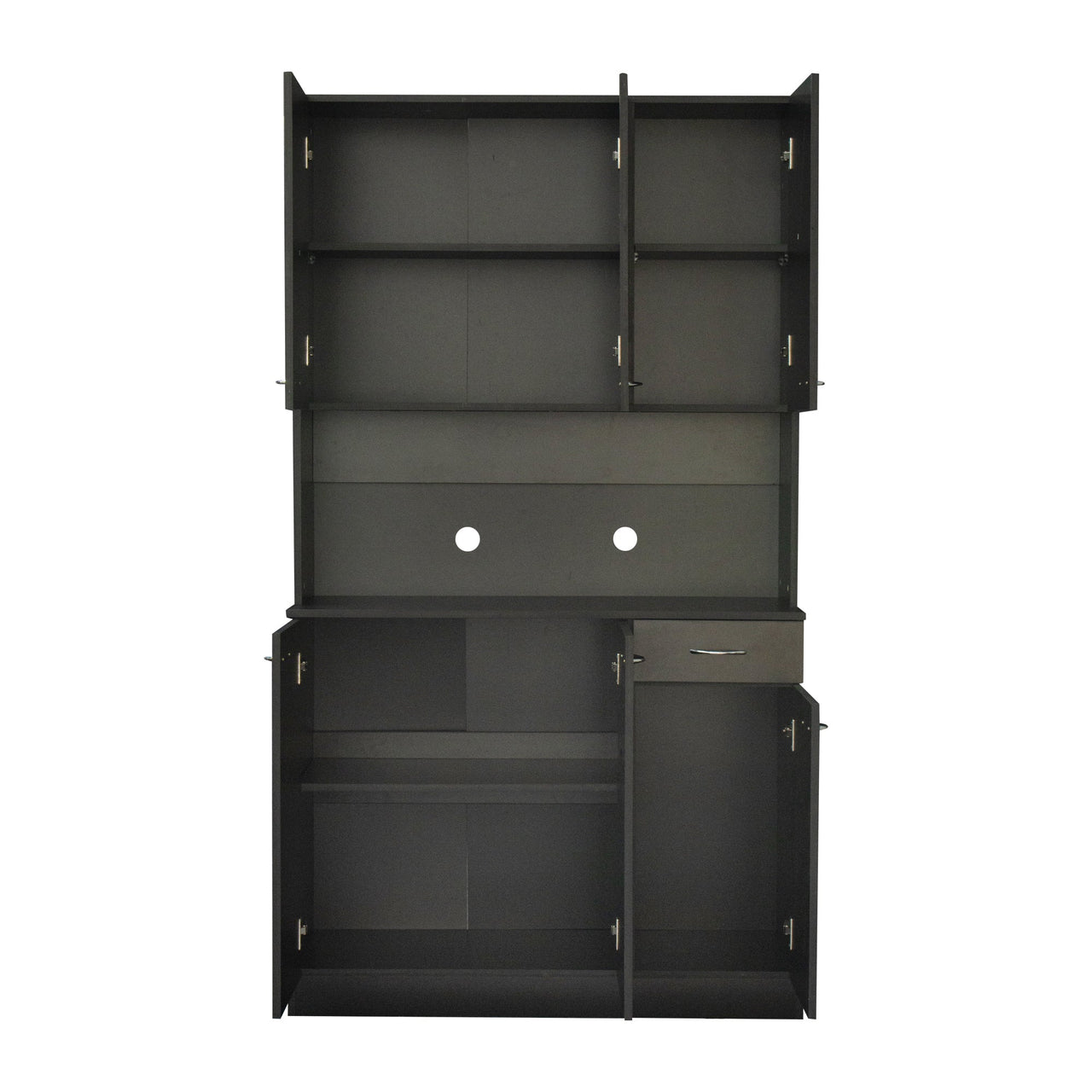 70.87' Tall Wardrobe& Kitchen Cabinet, with 6-Doors, 1-Open Shelves and 1-Drawer for bedroom,Black