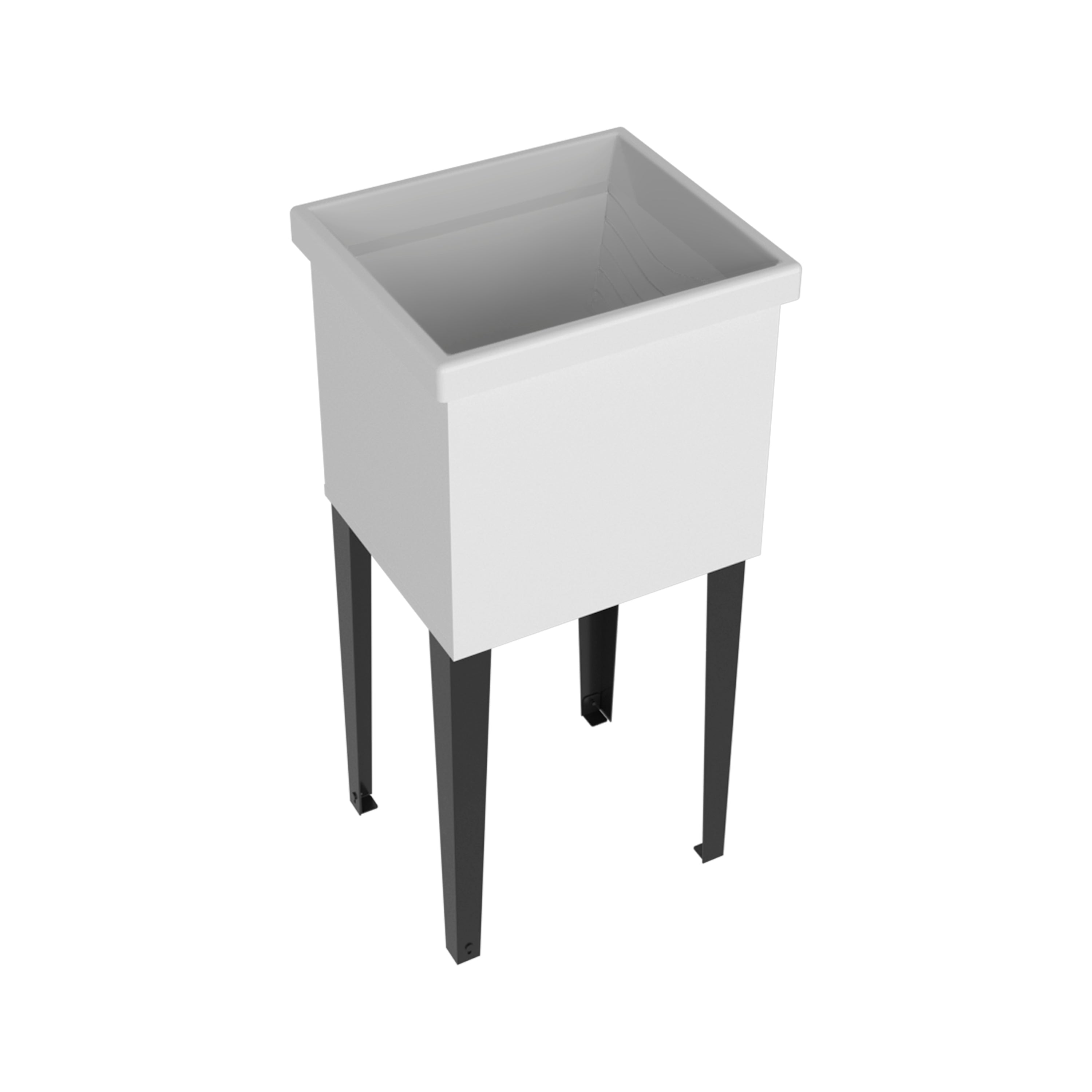 Bari Freestanding and Compact Plastic Laundry Utility Sink with Four Legs, Utility Tub for Laundry Room, Garage or Kitchen
