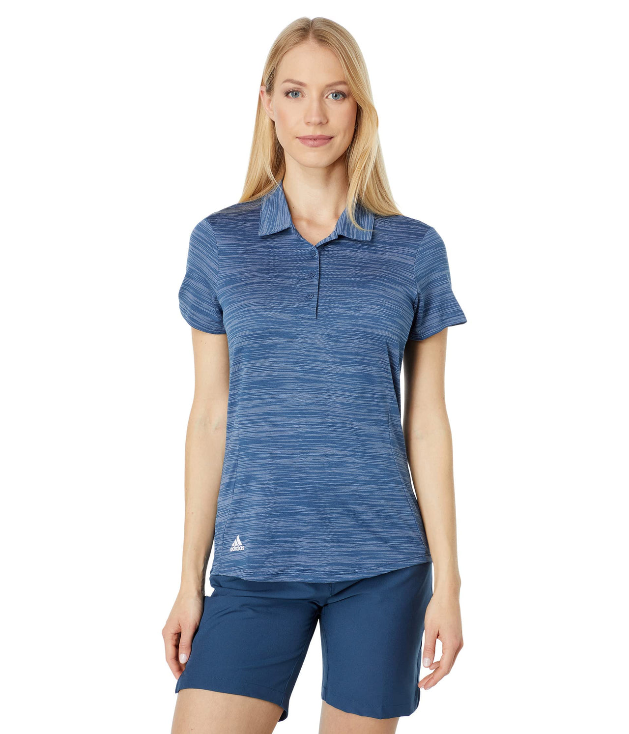 adidas Womens Standard Space Dye Polo Shirt Crew Navy/White X-Small