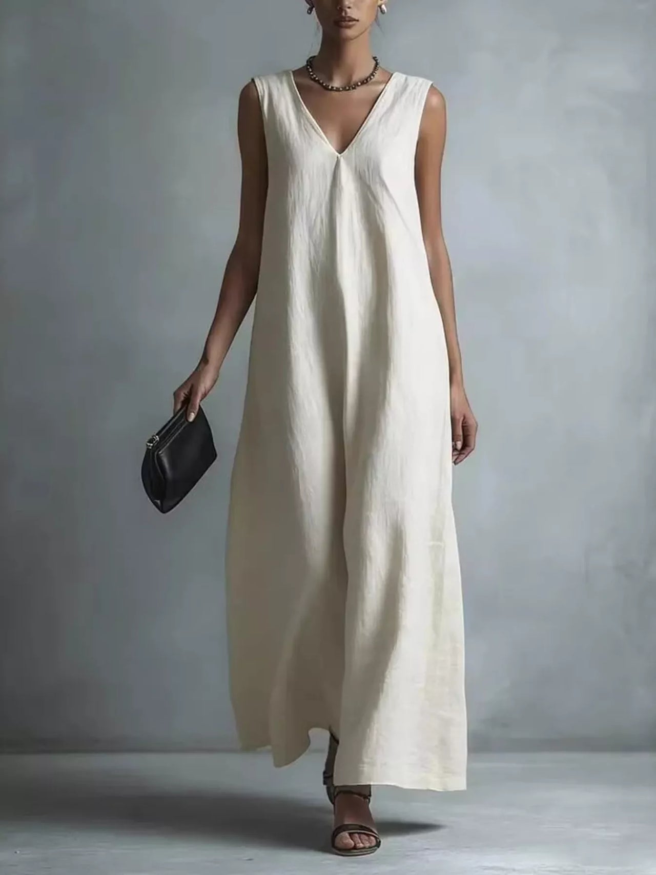 Full Size V-Neck Sleeveless Maxi Dress Plus Size