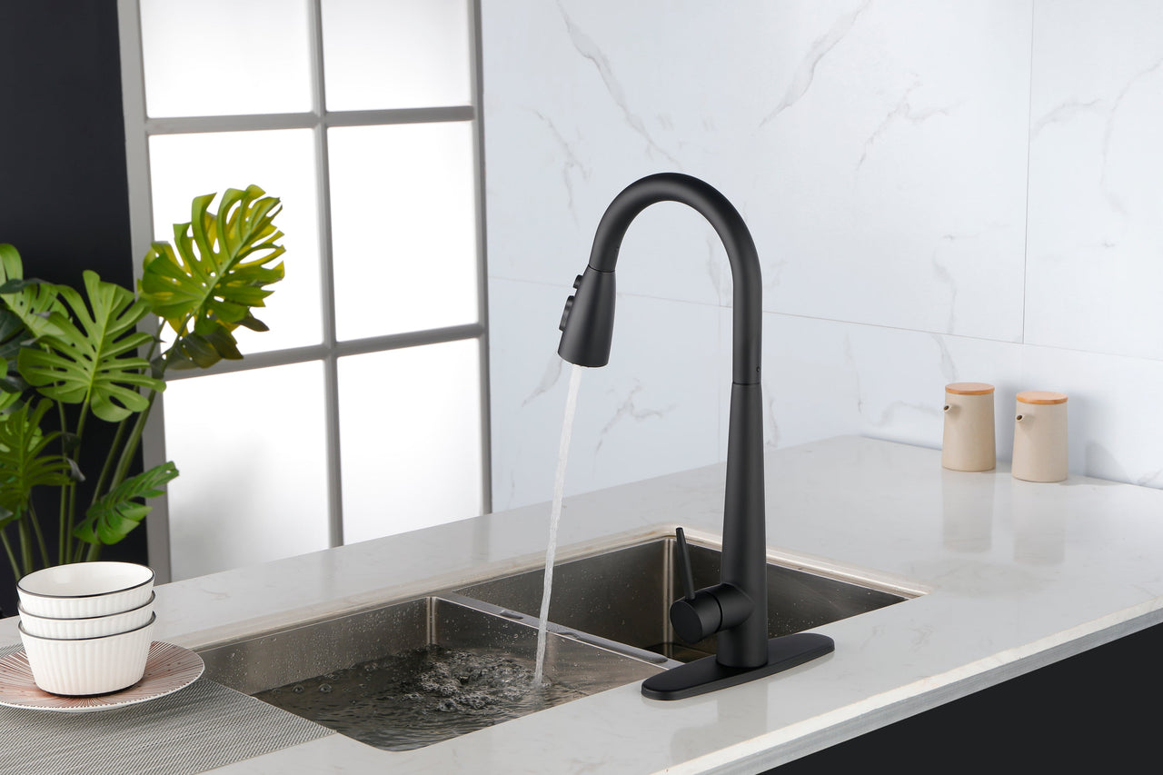 Single Handle Stainless Steel Kitchen Sink Faucet with Pull Down Sprayer