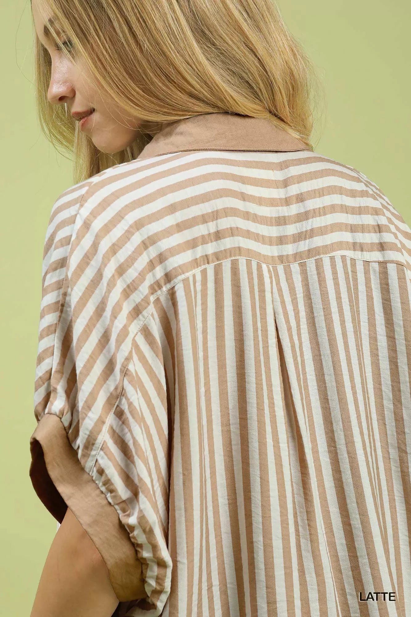 Umgee Stripe Collared Oversized Top