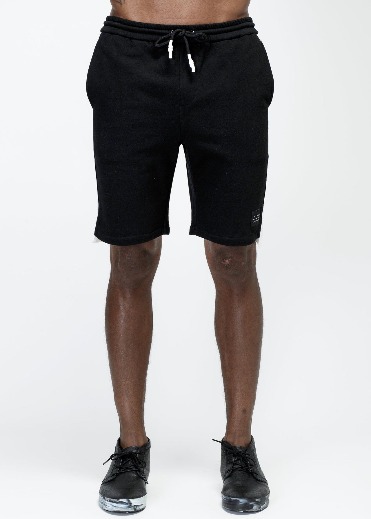 Konus Men's Sweat Shorts w/ White Tape on Side in Black