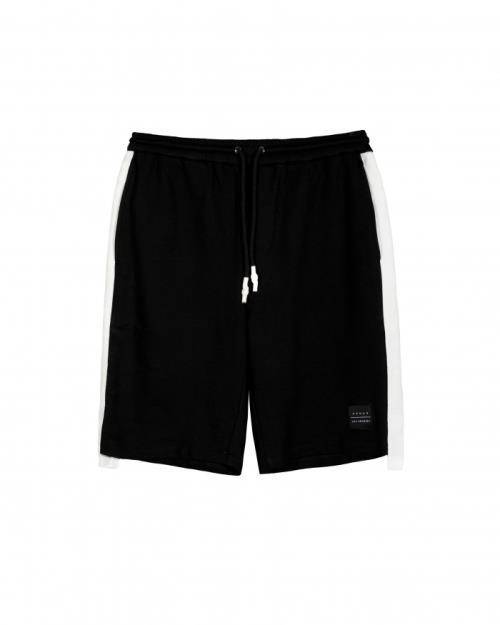 Konus Men's Sweat Shorts w/ White Tape on Side in Black
