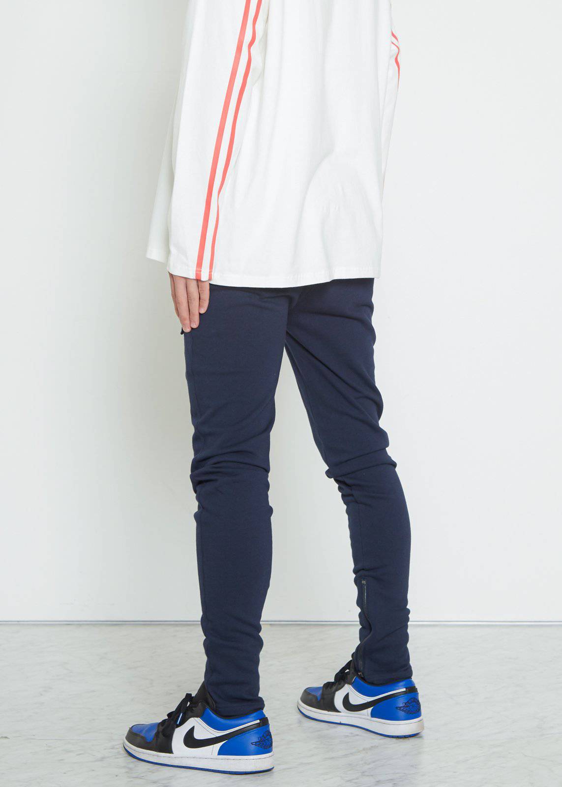 Men's  Zipper Pocket French Terry Sweatpants in Navy