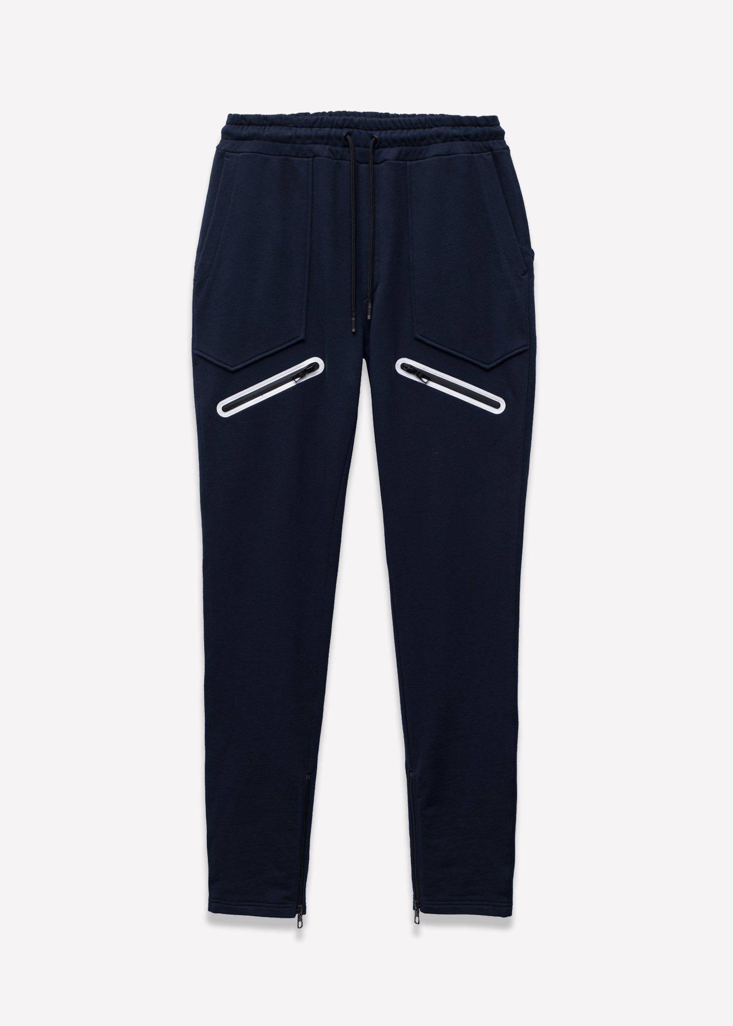 Men's  Zipper Pocket French Terry Sweatpants in Navy