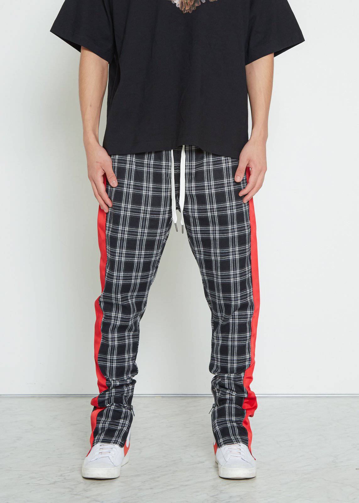 Konus Men's  Plaid Pants in Gray