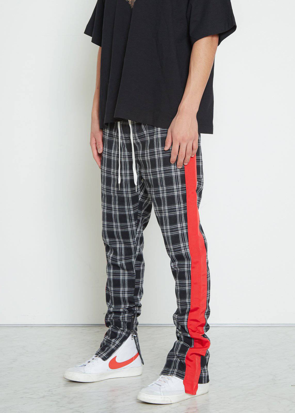 Konus Men's  Plaid Pants in Gray