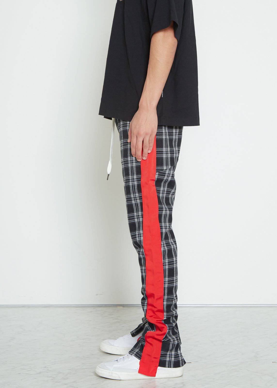 Konus Men's  Plaid Pants in Gray