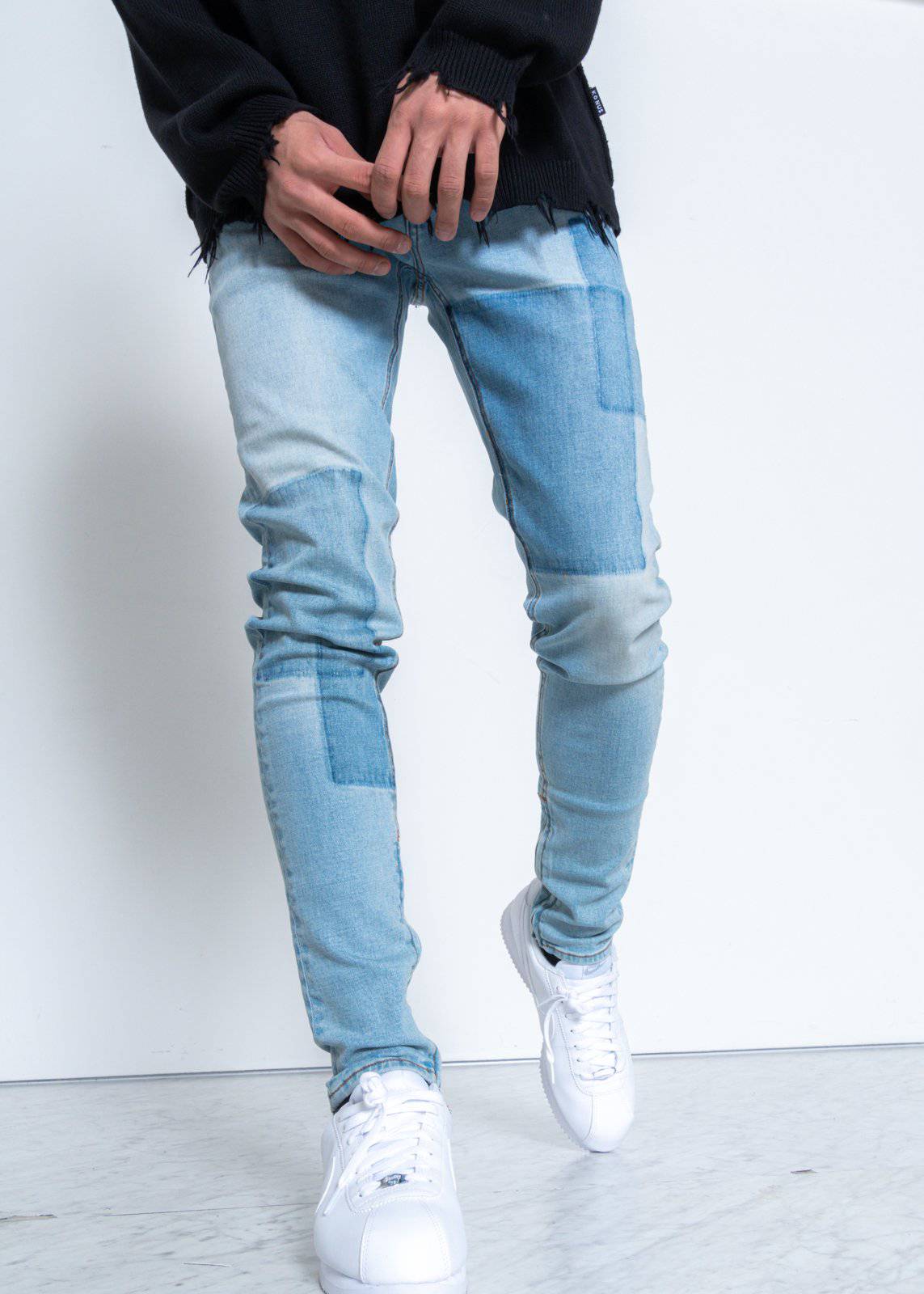 Men's Shadow Patch Slim Fit Denim