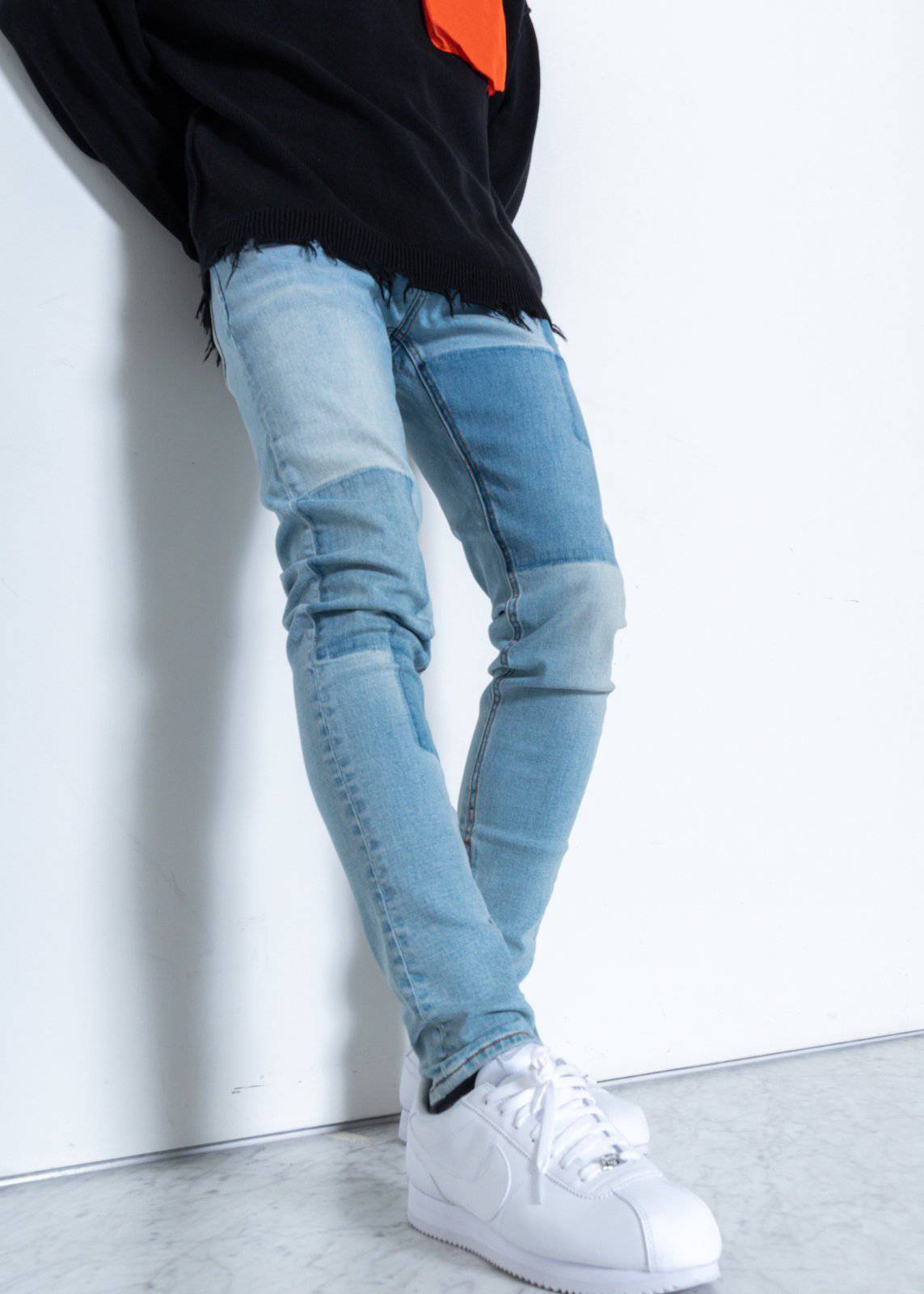 Men's Shadow Patch Slim Fit Denim