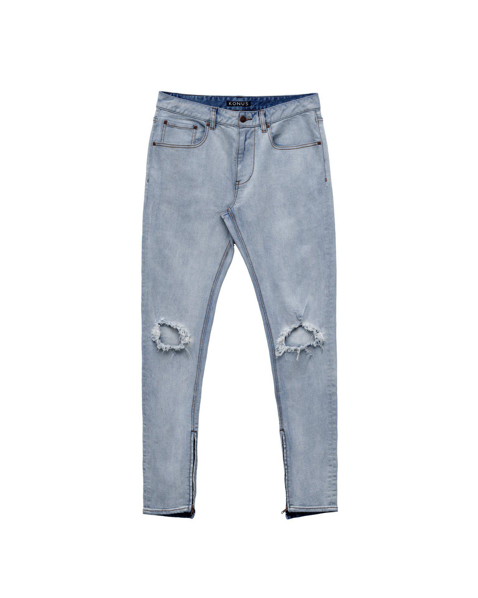 Konus Men's Washed Out Slim Fit Denim