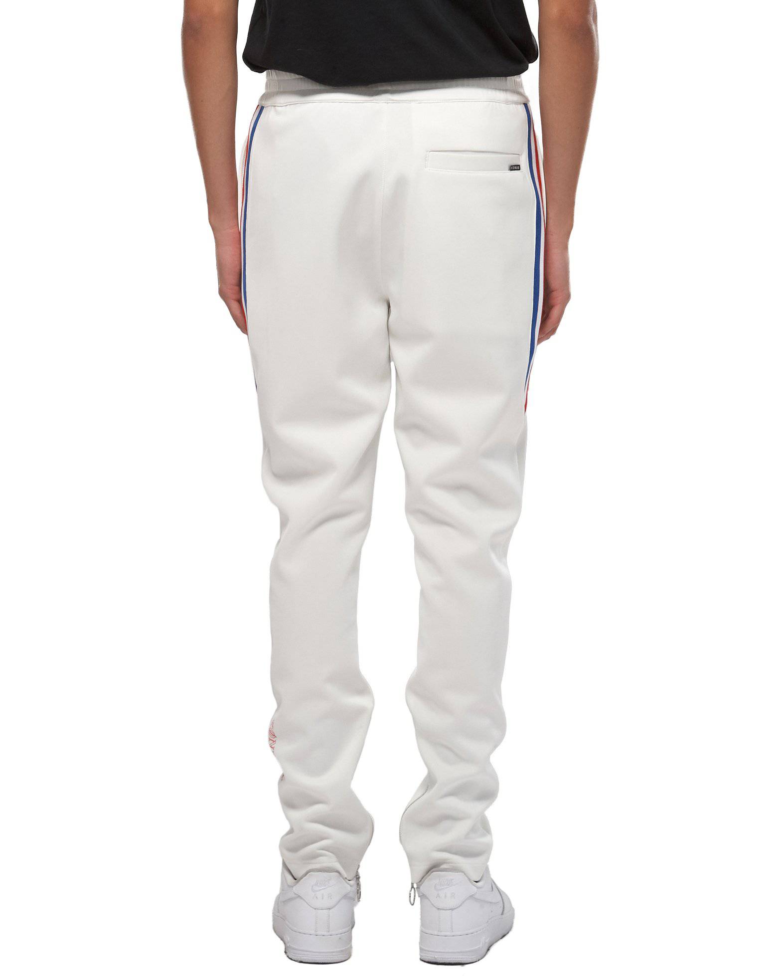 Konus Men's Track Pants With Knit Tape detail in White