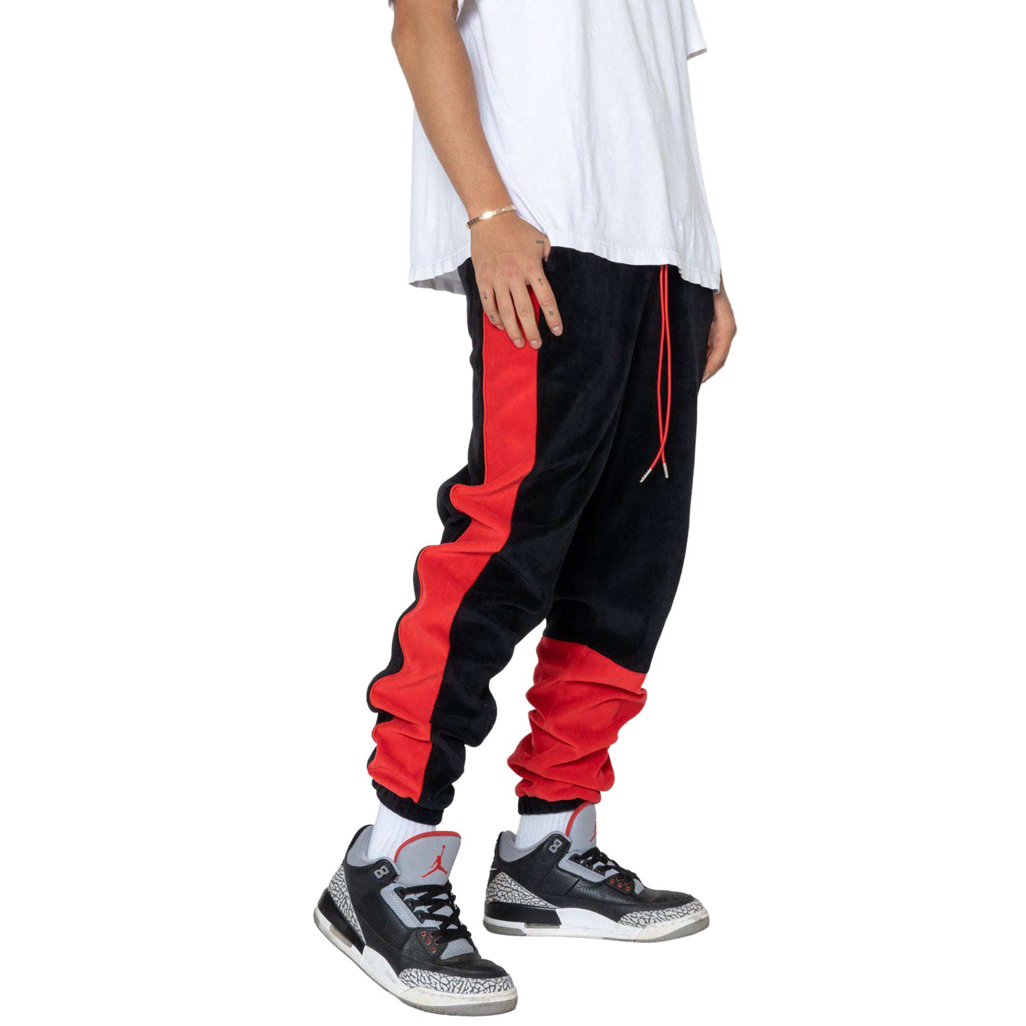 Blank State Men's Velour Team Pants in Black