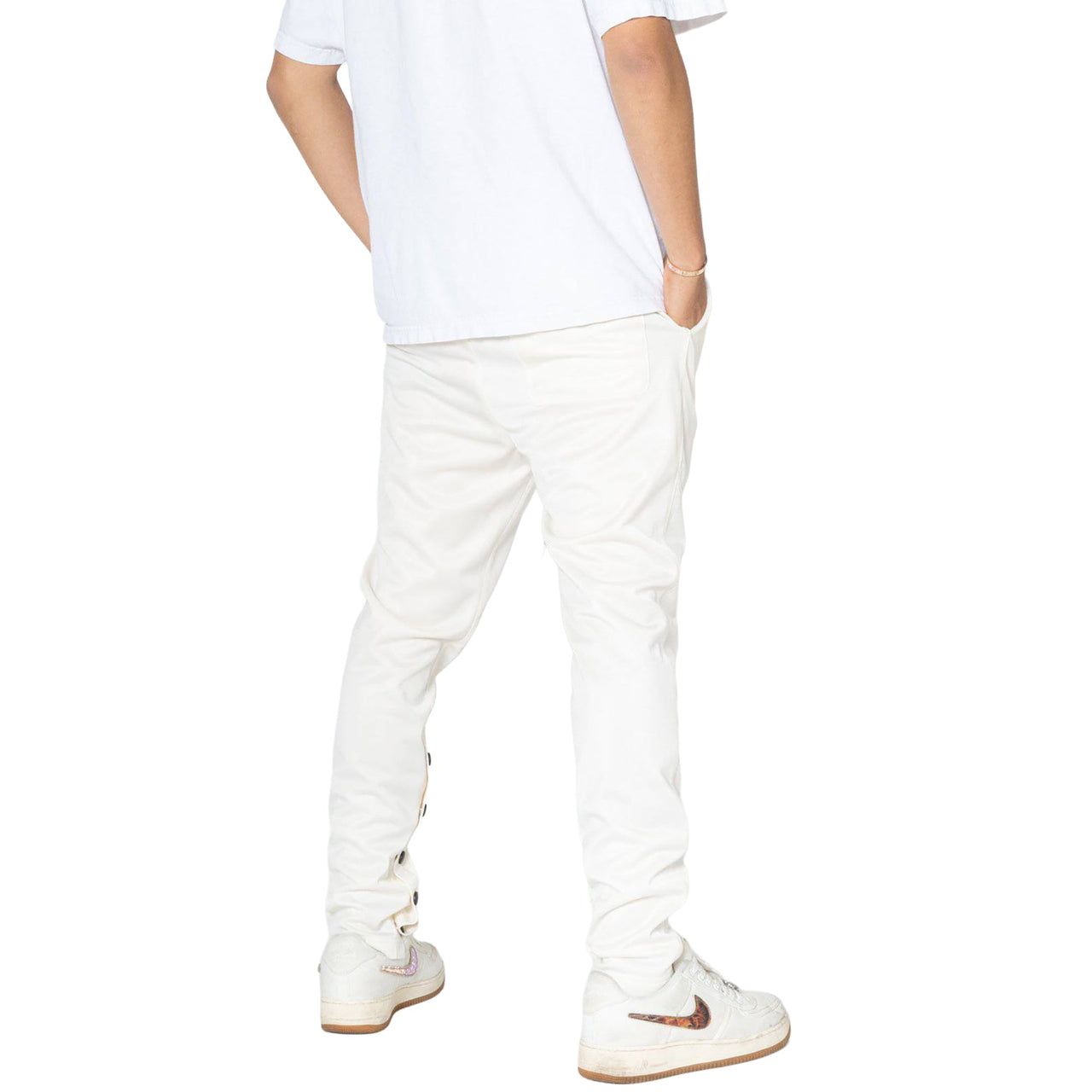 Blank State Men's Snap Track Pants in White
