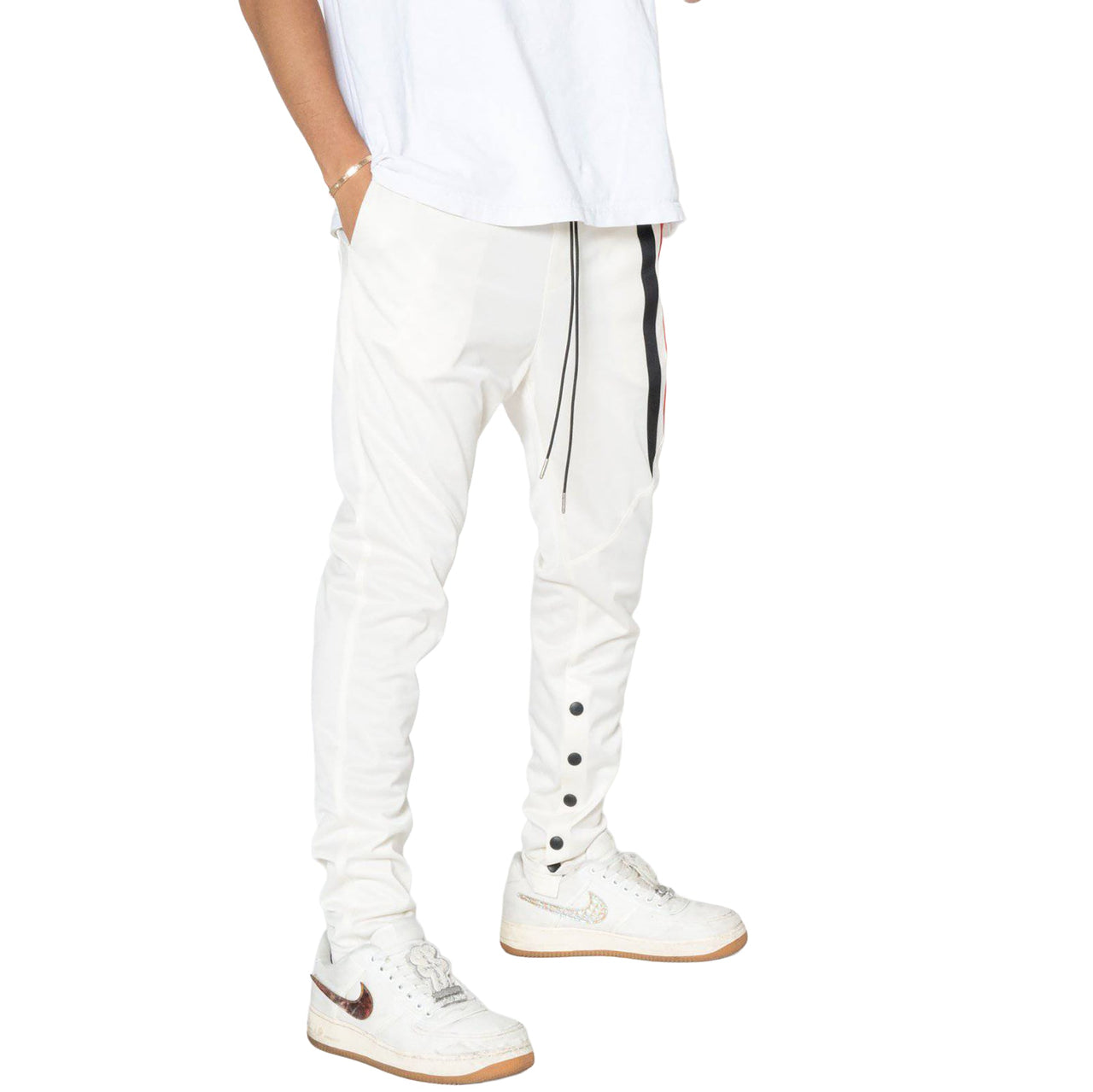 Blank State Men's Snap Track Pants in White