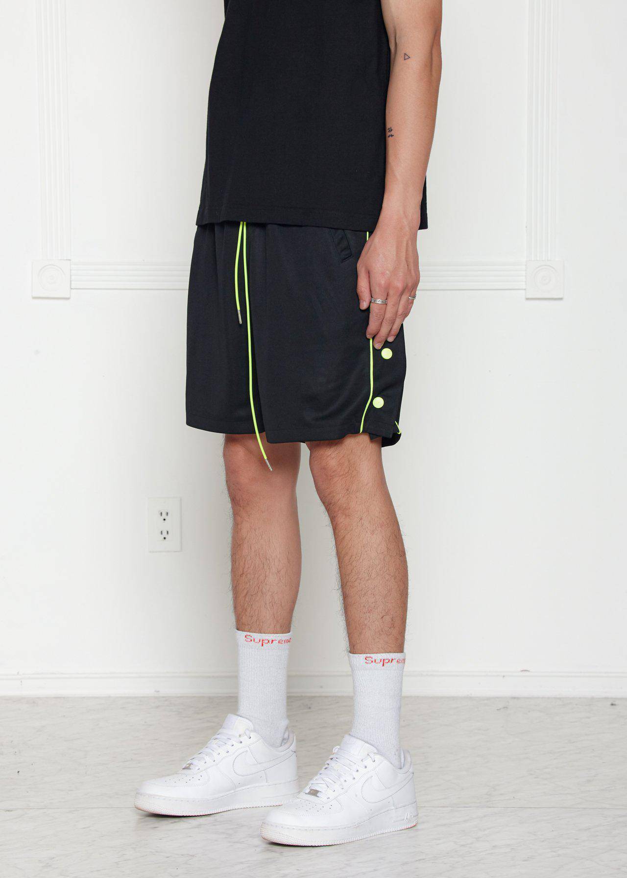 Blank State Men's Snap Button Gym Shorts in Black