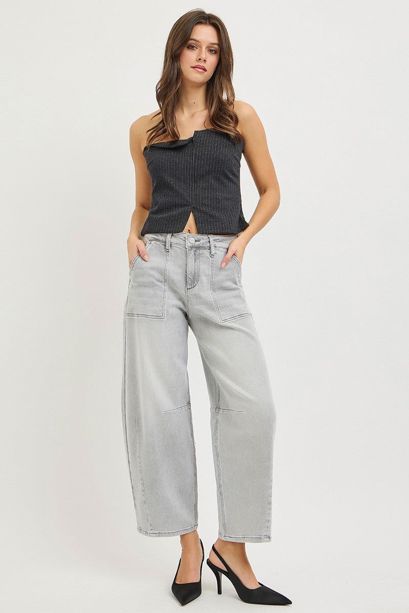 RISEN Slouchy Cropped Barrel Jeans