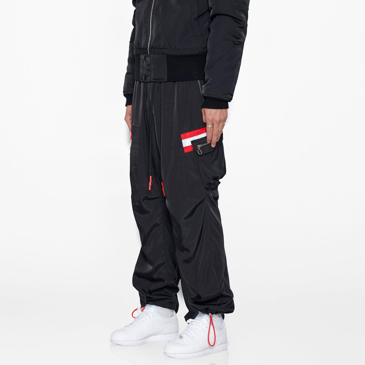 Konus Men's Reflective Tape Utility Cargo Pants in Black
