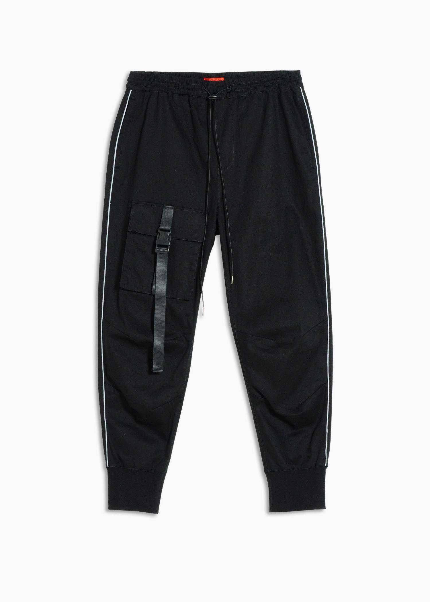 Konus Men's Tactical Strap Cargo Joggers in Black