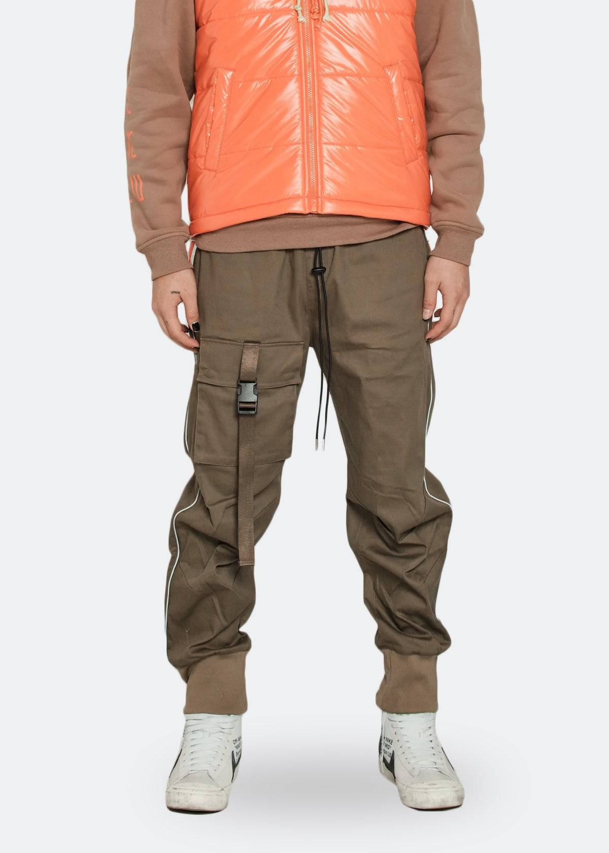 Konus Men's Tactical Strap Cargo Joggers in Tobacco