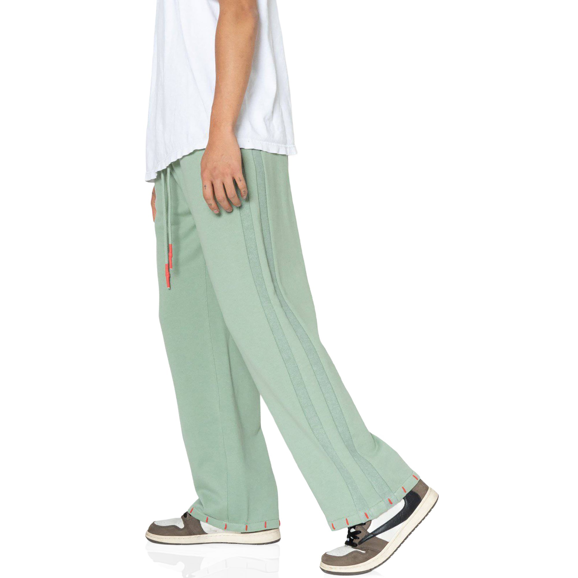Konus Men's Wide Leg Sweatpants in Green