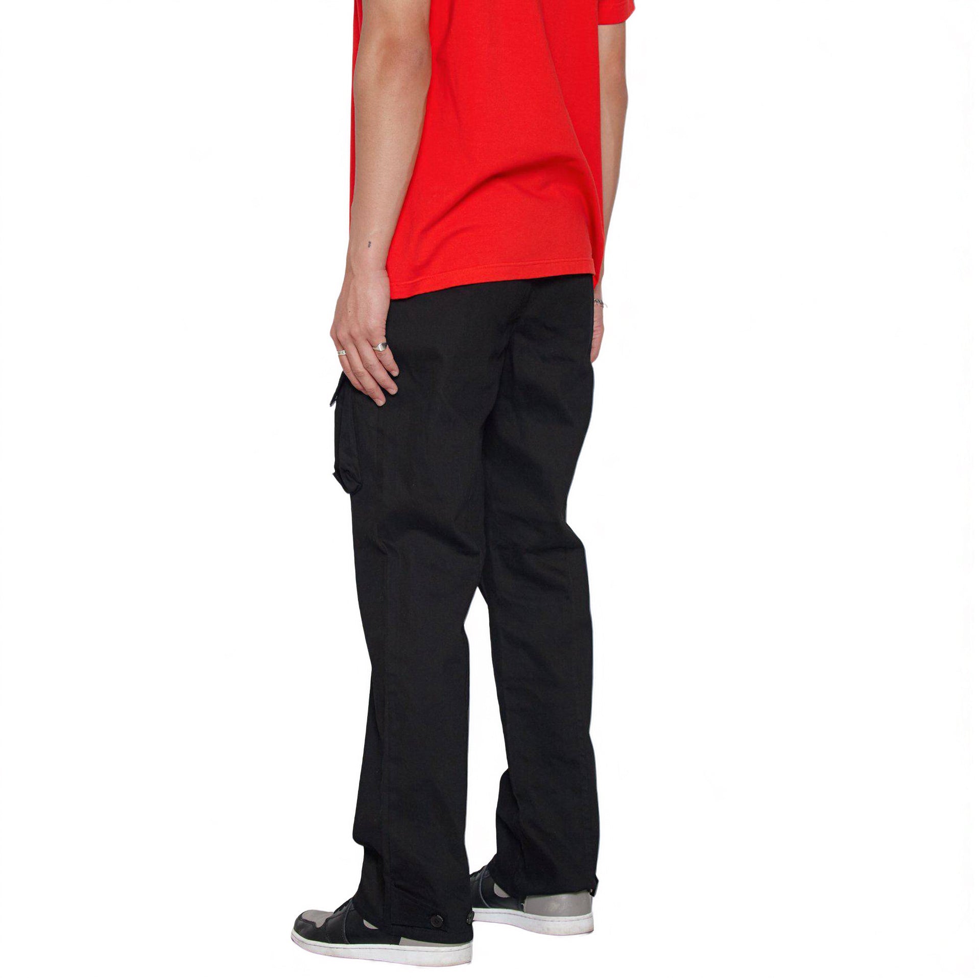 Konus Men's Cargo Pants with Removable Pocket in Black