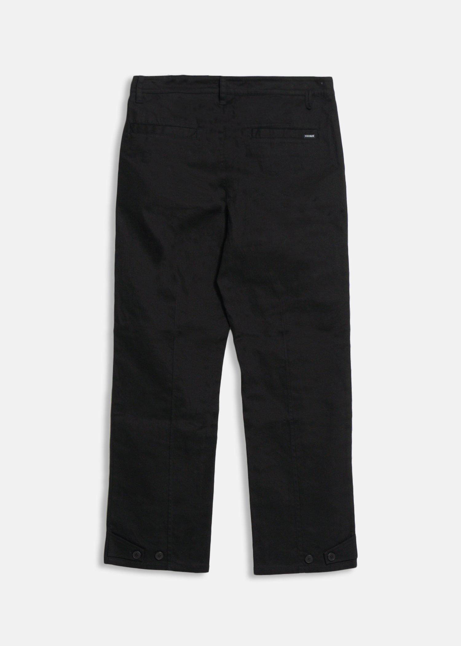 Konus Men's Cargo Pants with Removable Pocket in Black