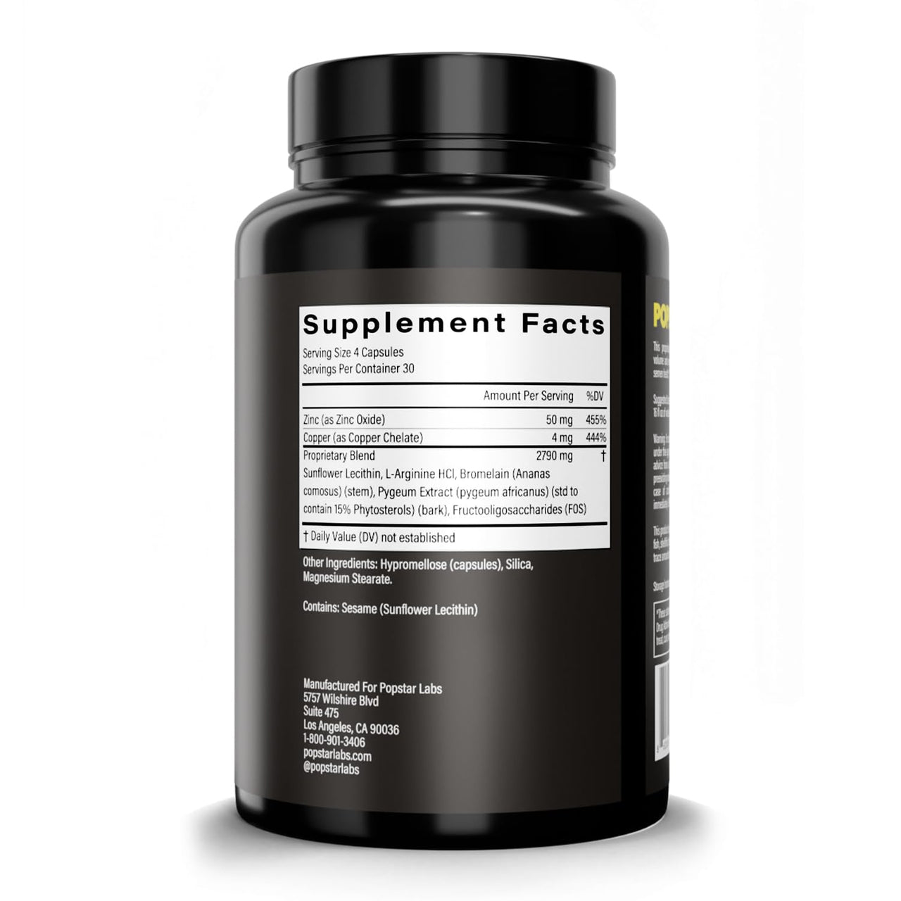 POPSTAR Labs Semen Volume Booster - Men's Semen Health & Fertility Supplement - Doctor Formulated to Increase Load Volume - Made in USA - Non-GMO, Organic, Vegan - 120 Capsules (1 Month Supply)